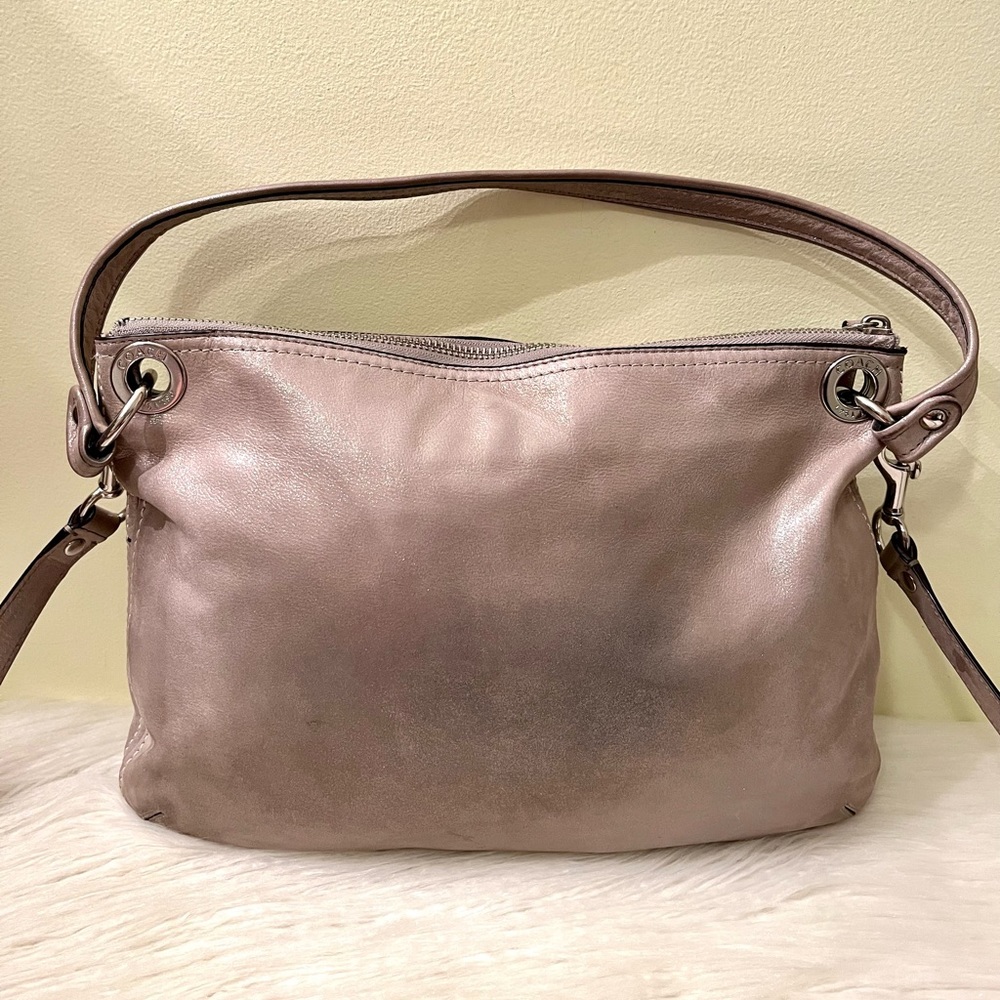 Coach Poppy Hippie Silver Metallic Leather Tote & Wallet - Picture 4 of 13